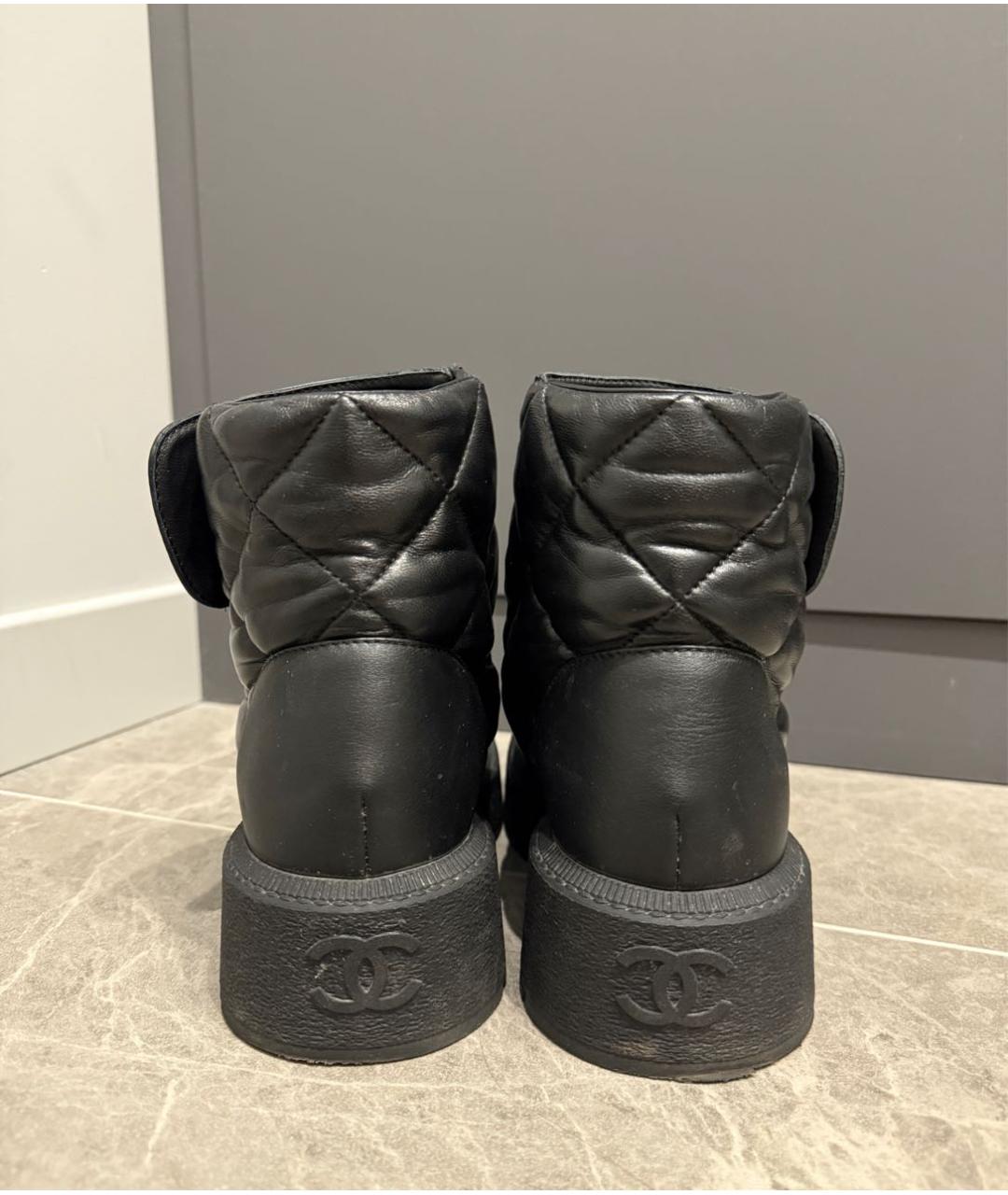 CHANEL Черные кожаные ботинки, фото 3