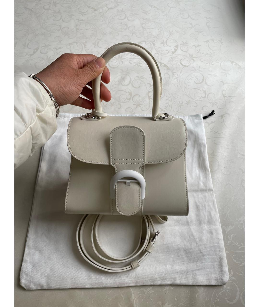 DELVAUX Белая кожаная сумка тоут, фото 7