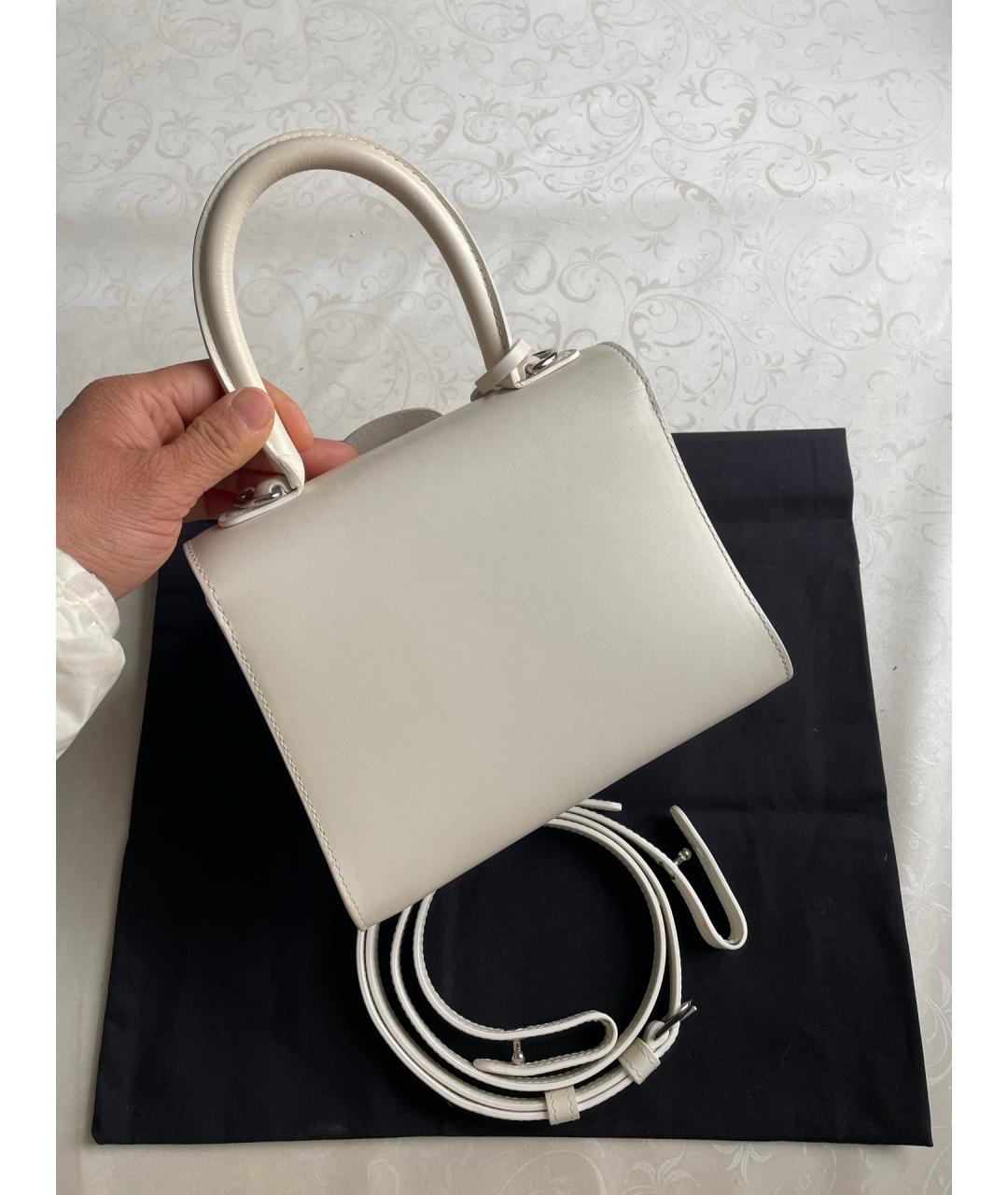 DELVAUX Белая кожаная сумка тоут, фото 3
