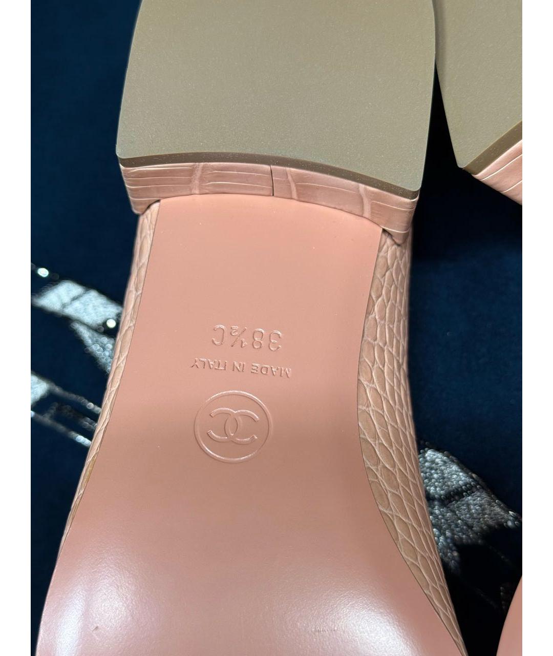 CHANEL Розовые туфли из экзотической кожи, фото 5
