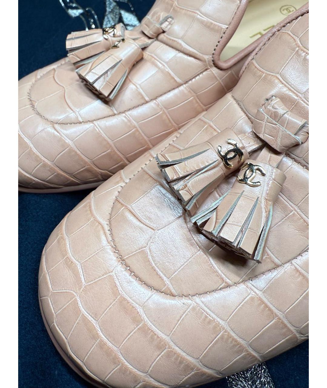 CHANEL Розовые туфли из экзотической кожи, фото 4