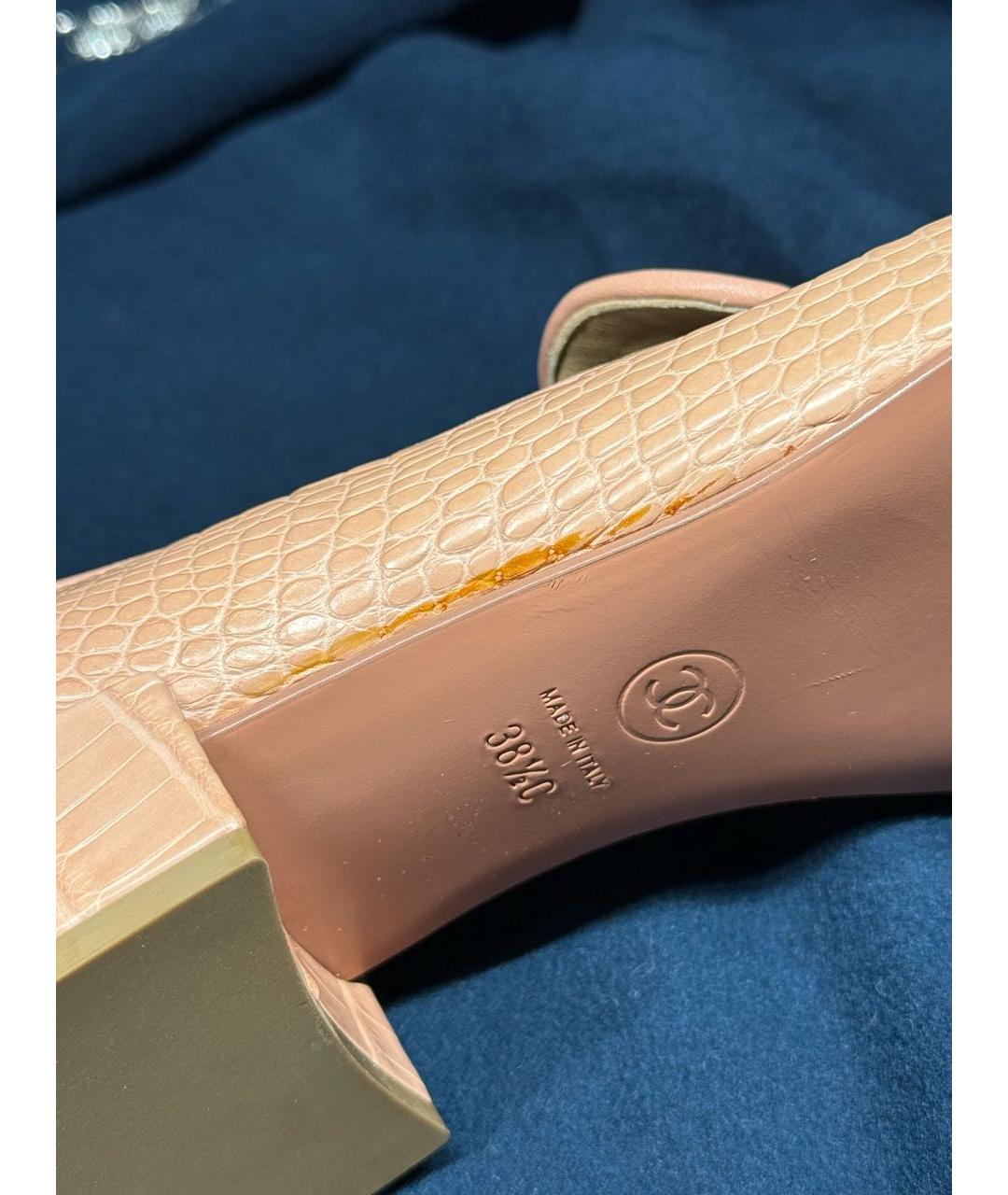 CHANEL Розовые туфли из экзотической кожи, фото 7
