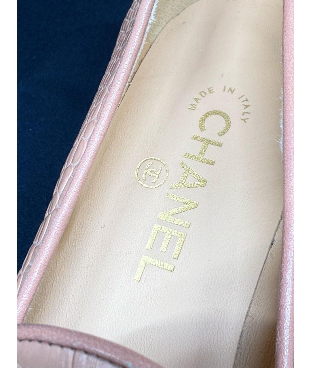 CHANEL Розовые туфли из экзотической кожи, фото 3