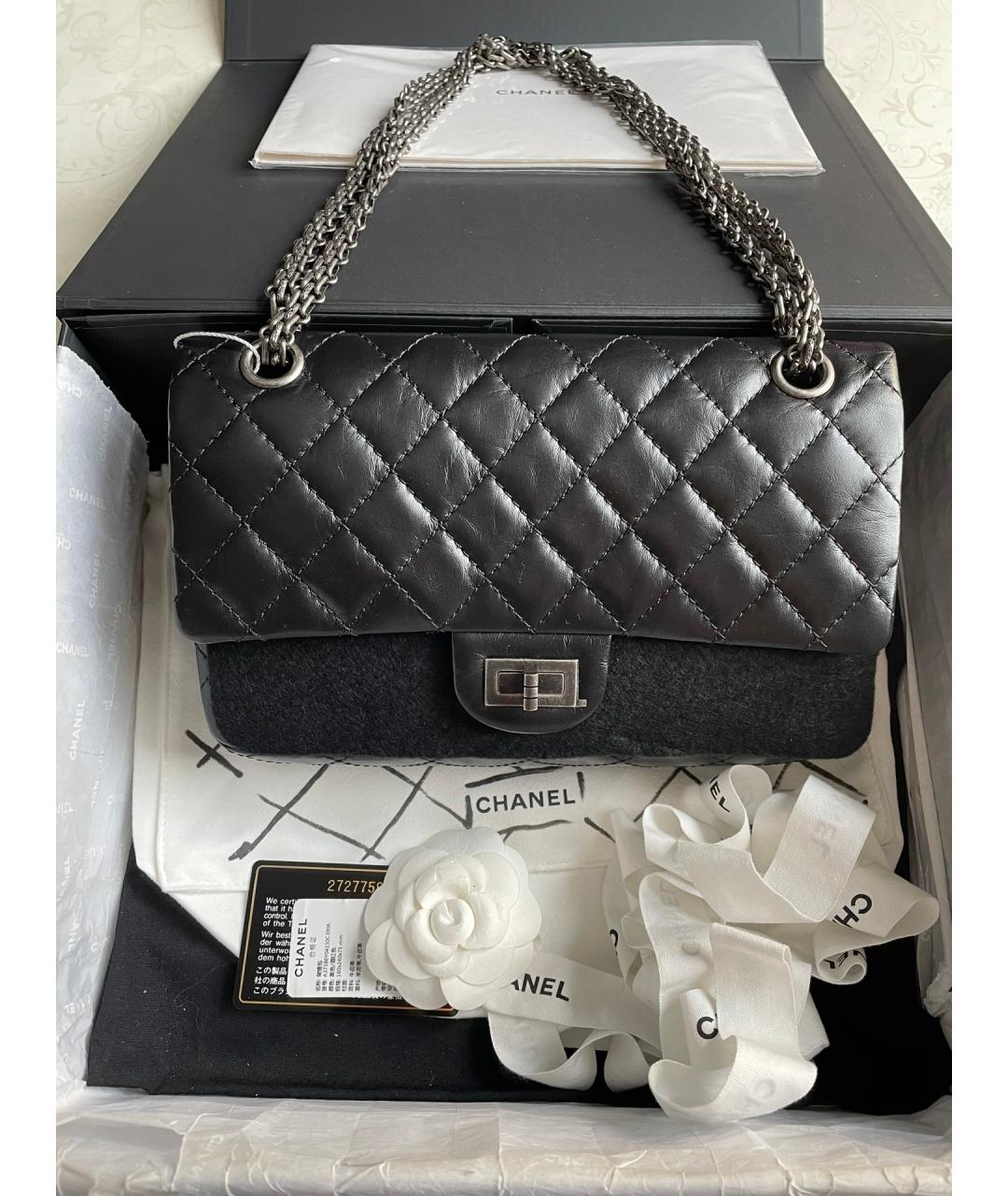 CHANEL Черная кожаная сумка через плечо, фото 6