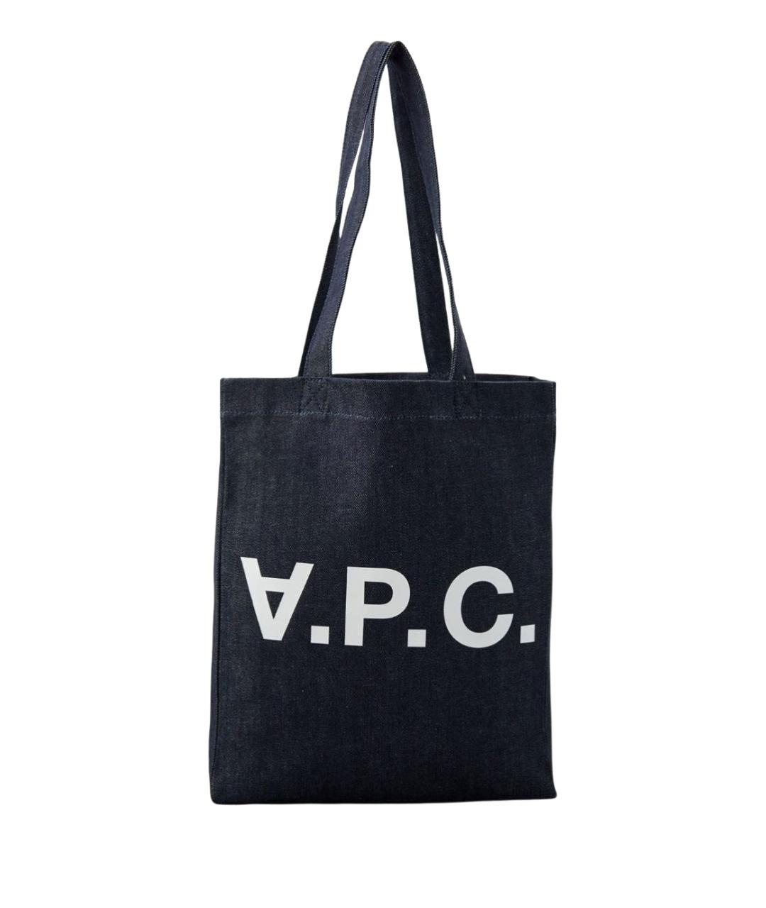 A.P.C. Темно-синяя тканевая сумка тоут, фото 1