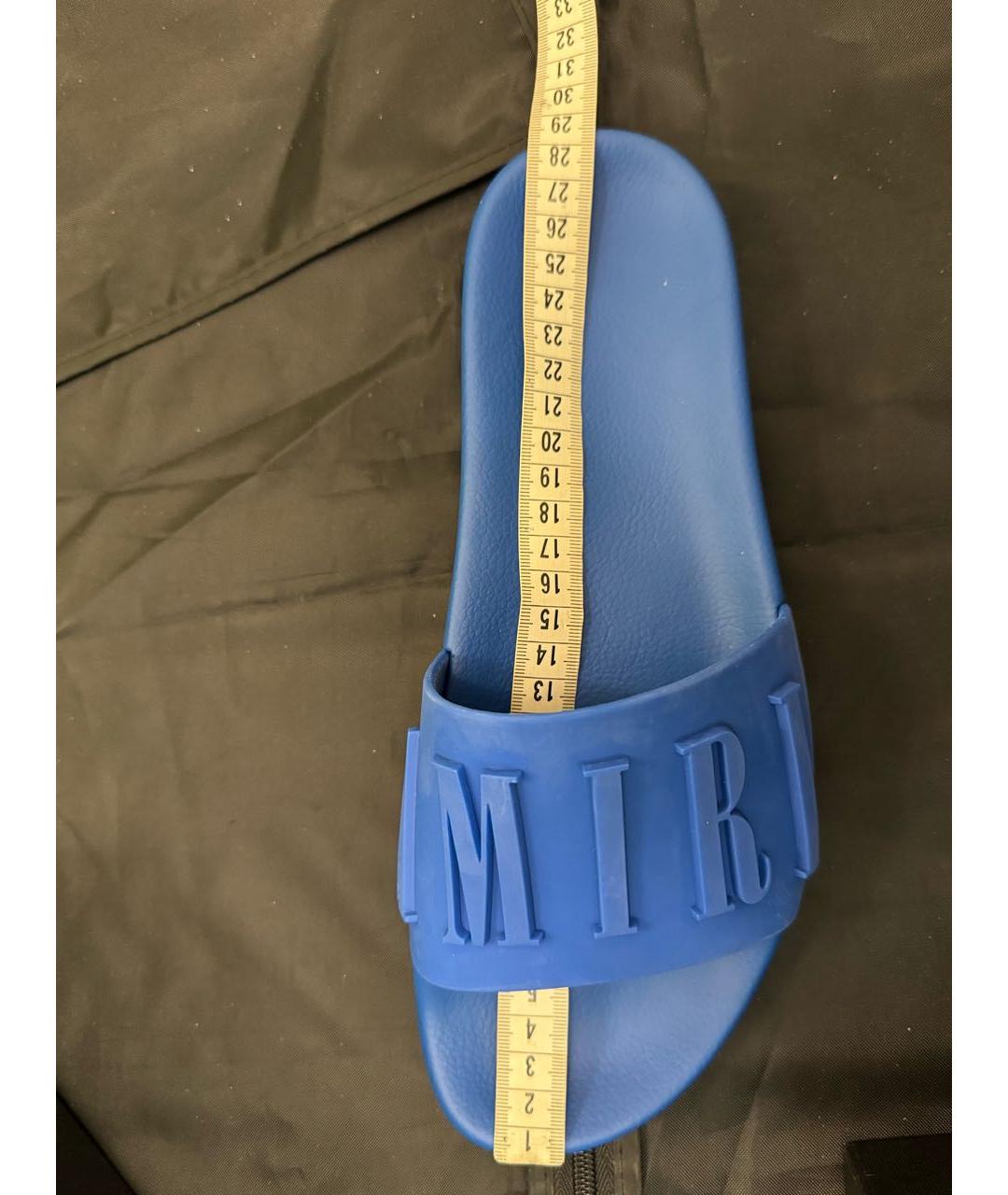 AMIRI Голубые резиновые шлепанцы, фото 5