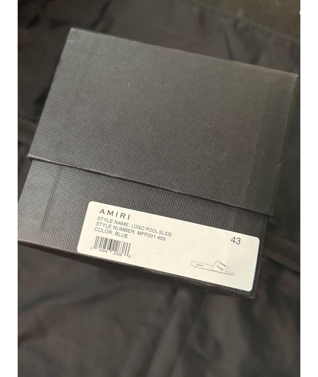 AMIRI Голубые резиновые шлепанцы, фото 6