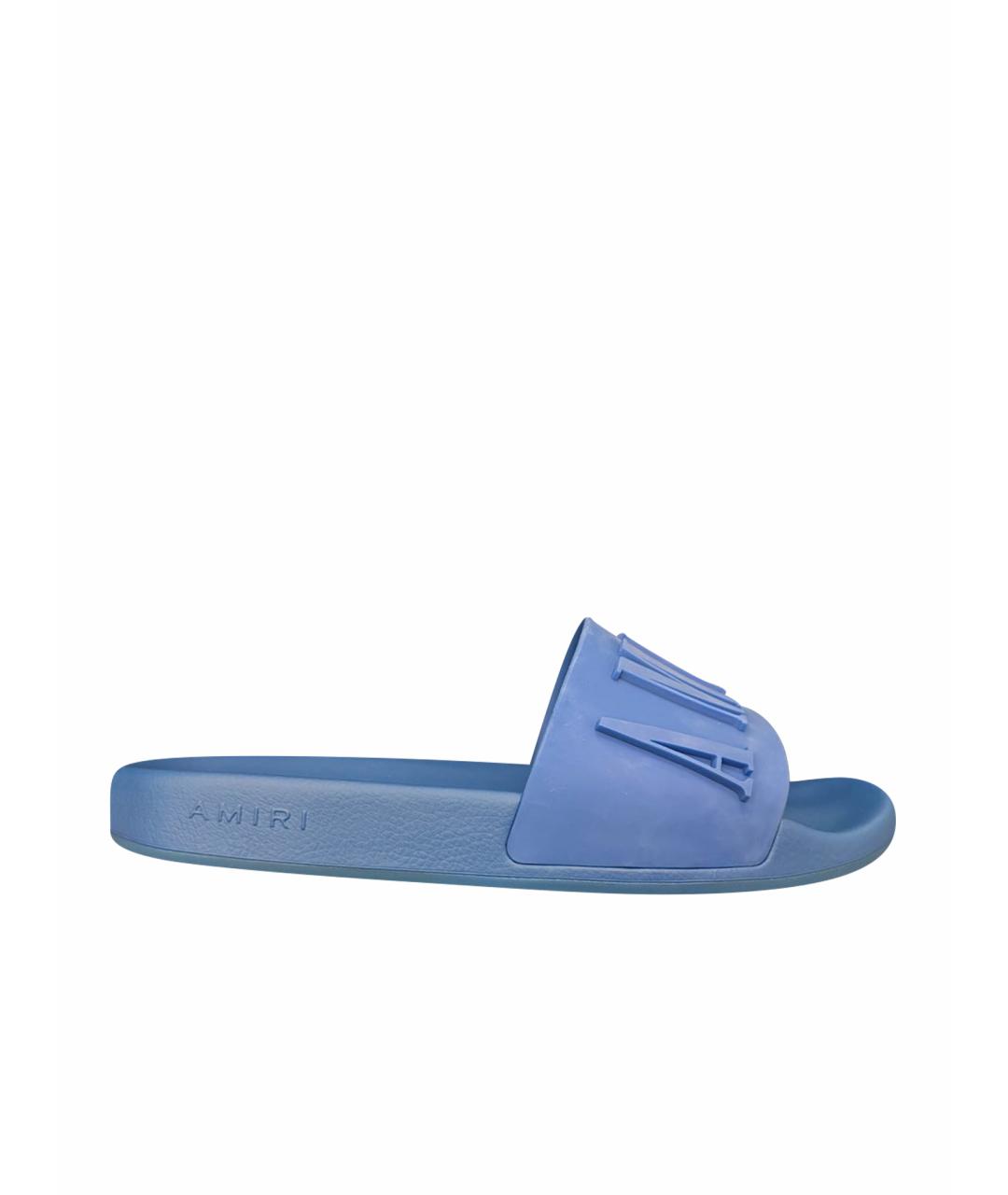 AMIRI Голубые резиновые шлепанцы, фото 1
