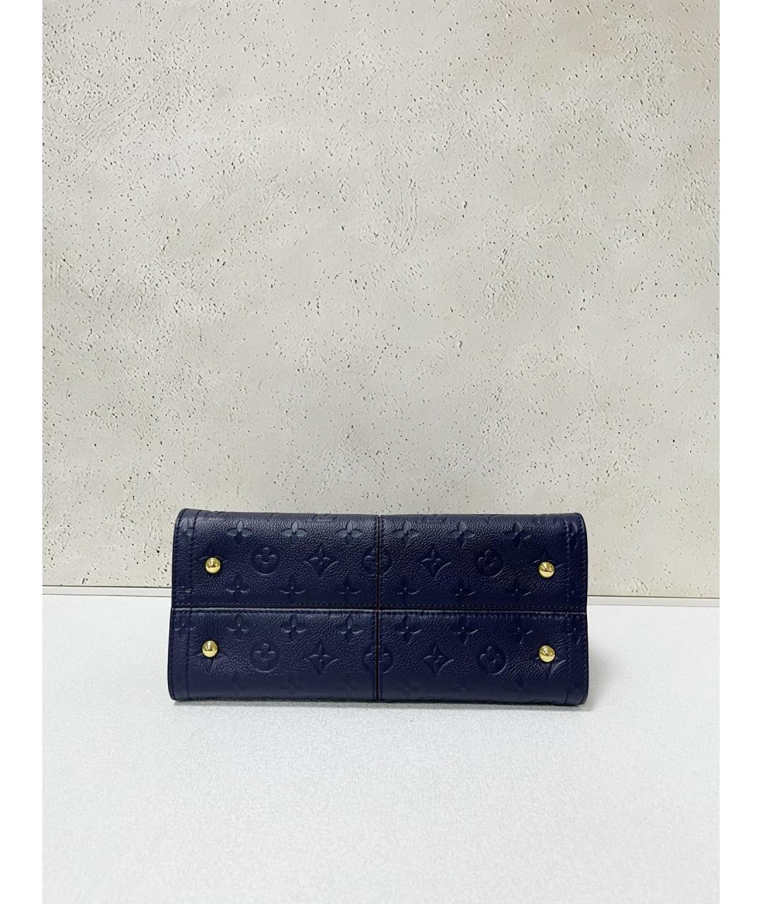 LOUIS VUITTON Темно-синяя кожаная сумка с короткими ручками, фото 5