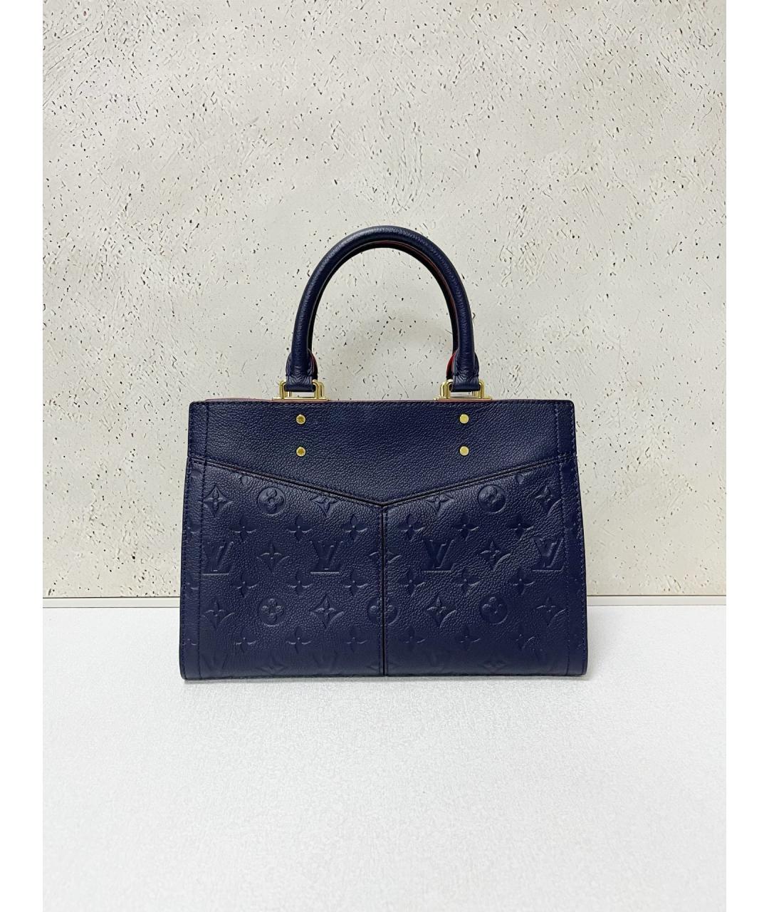 LOUIS VUITTON Темно-синяя кожаная сумка с короткими ручками, фото 2
