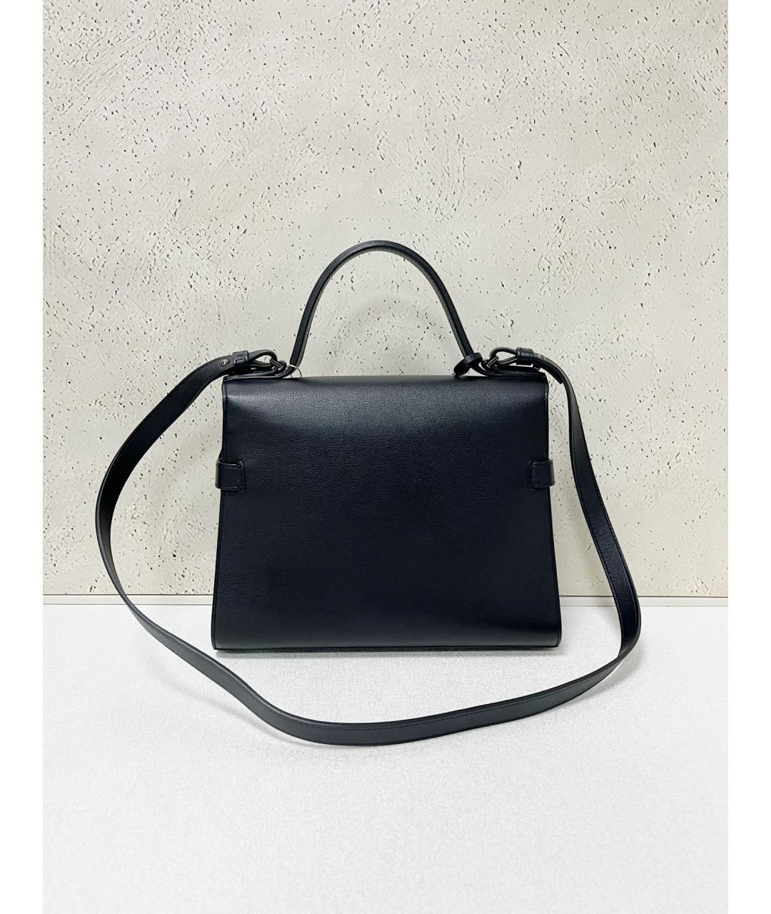 DELVAUX Черная кожаная сумка с короткими ручками, фото 2
