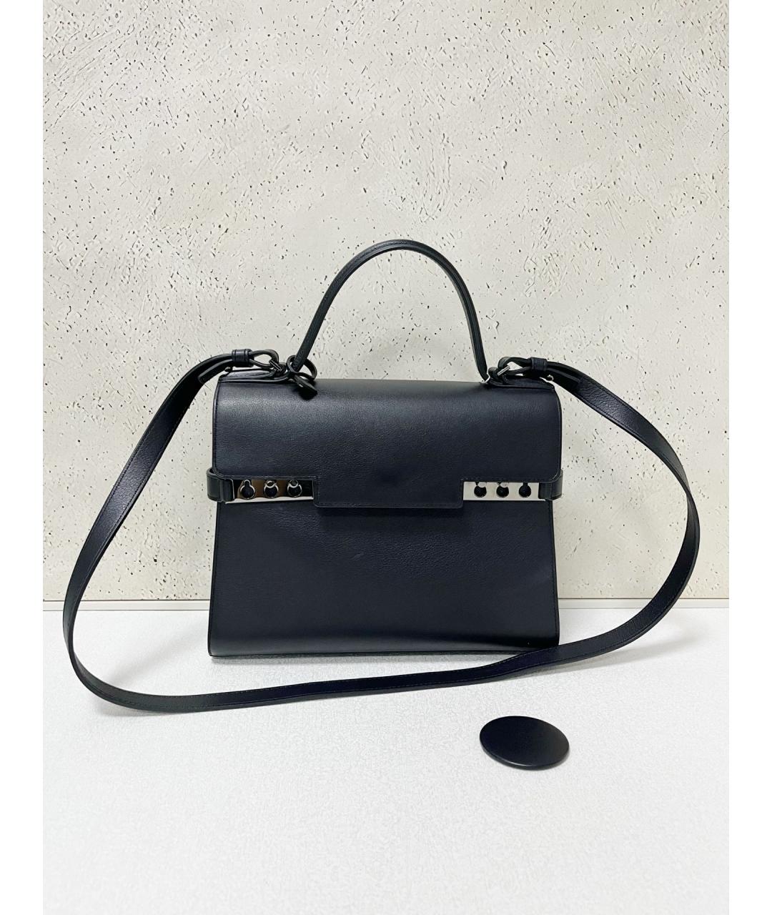 DELVAUX Черная кожаная сумка с короткими ручками, фото 7