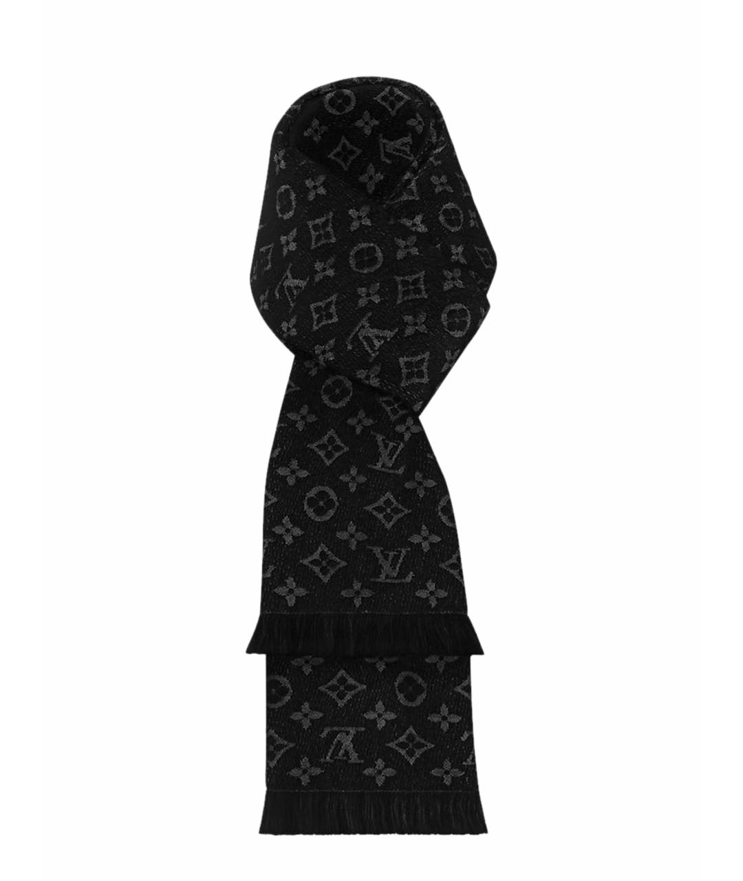 LOUIS VUITTON Черный шерстяной шарф, фото 1