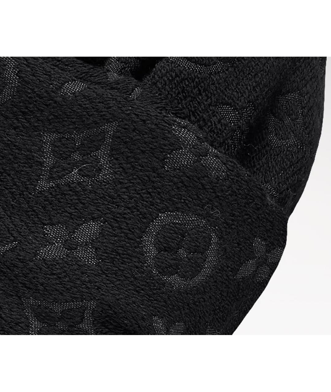 LOUIS VUITTON Черный шерстяной шарф, фото 2