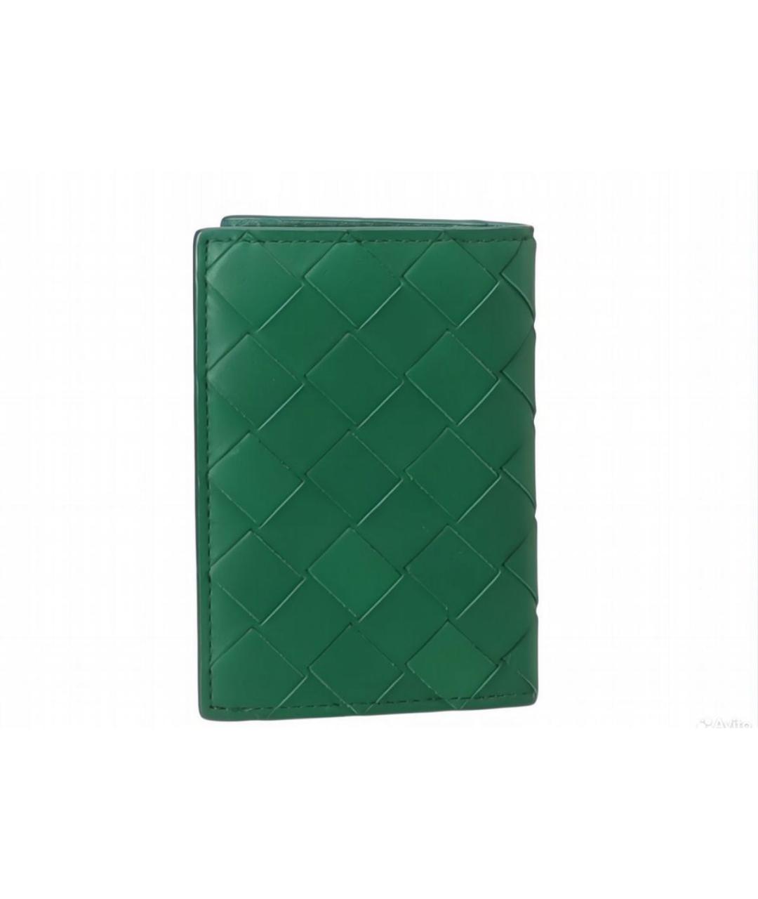 BOTTEGA VENETA Зеленый кожаный кардхолдер, фото 1