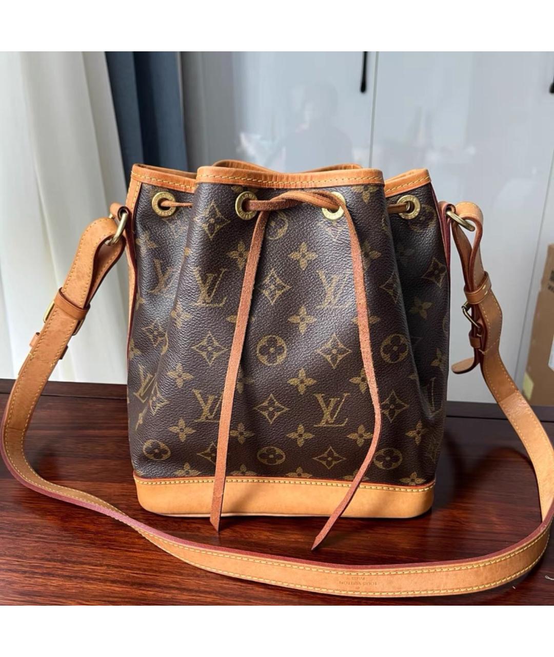 LOUIS VUITTON Коричневая кожаная сумка через плечо, фото 9
