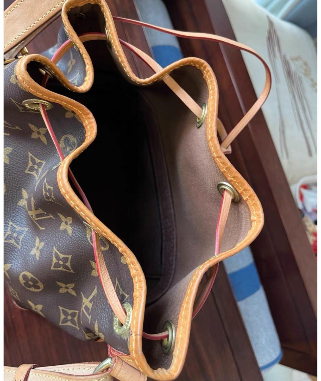 LOUIS VUITTON Коричневая кожаная сумка через плечо, фото 6