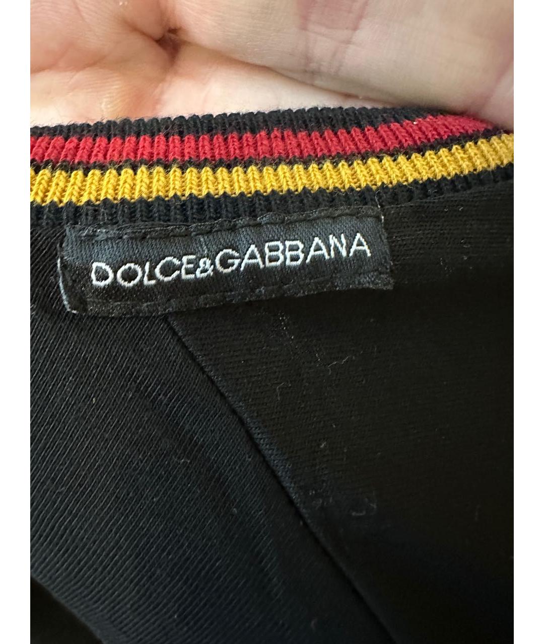 DOLCE&GABBANA Черная хлопковая футболка, фото 4