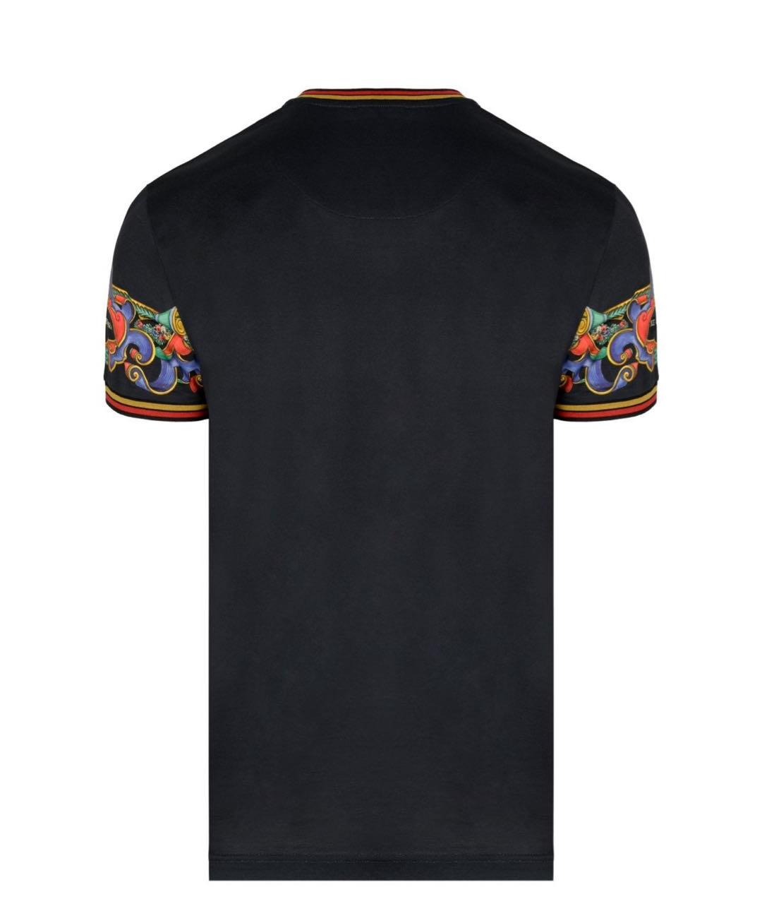 DOLCE&GABBANA Черная хлопковая футболка, фото 2