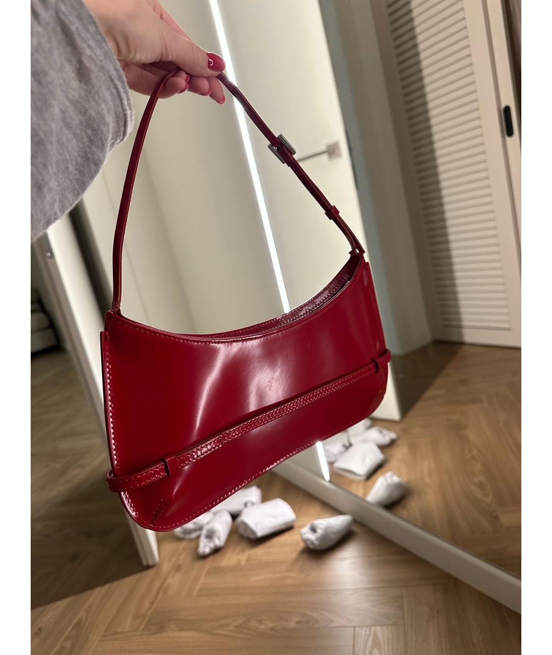 JACQUEMUS Красная кожаная сумка с короткими ручками, фото 8