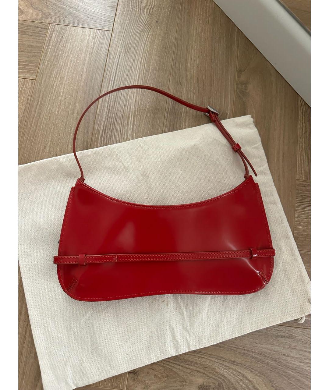 JACQUEMUS Красная кожаная сумка с короткими ручками, фото 3
