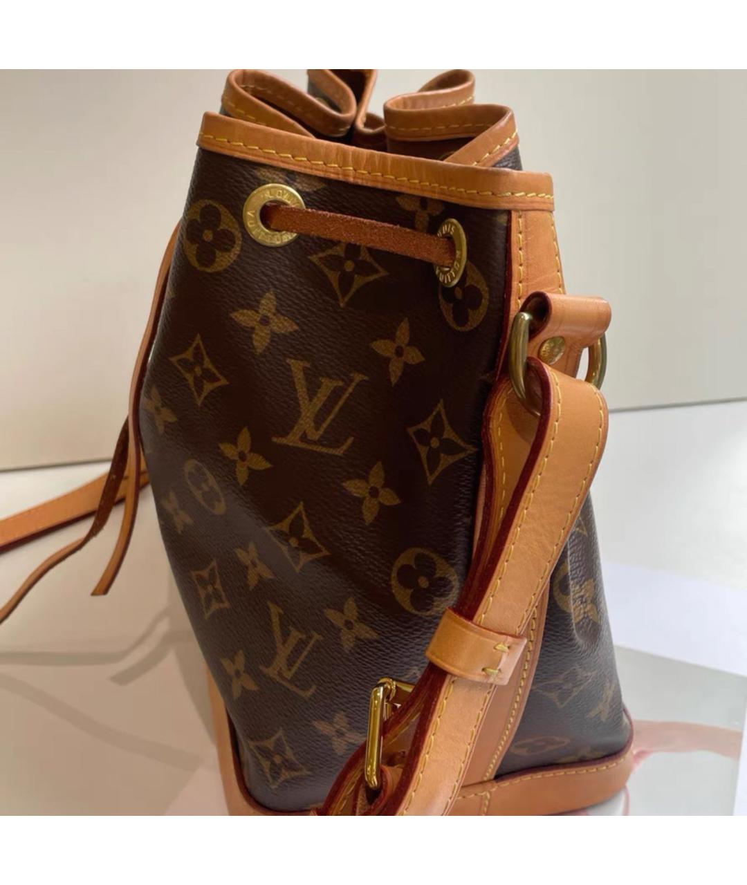 LOUIS VUITTON Коричневая кожаная сумка через плечо, фото 2