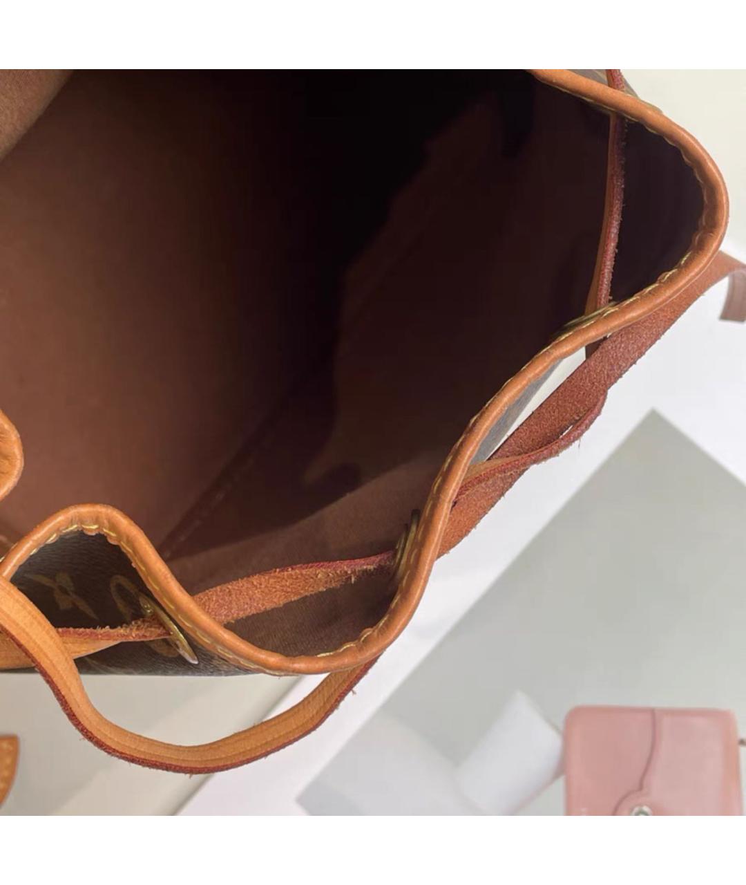 LOUIS VUITTON Коричневая кожаная сумка через плечо, фото 5
