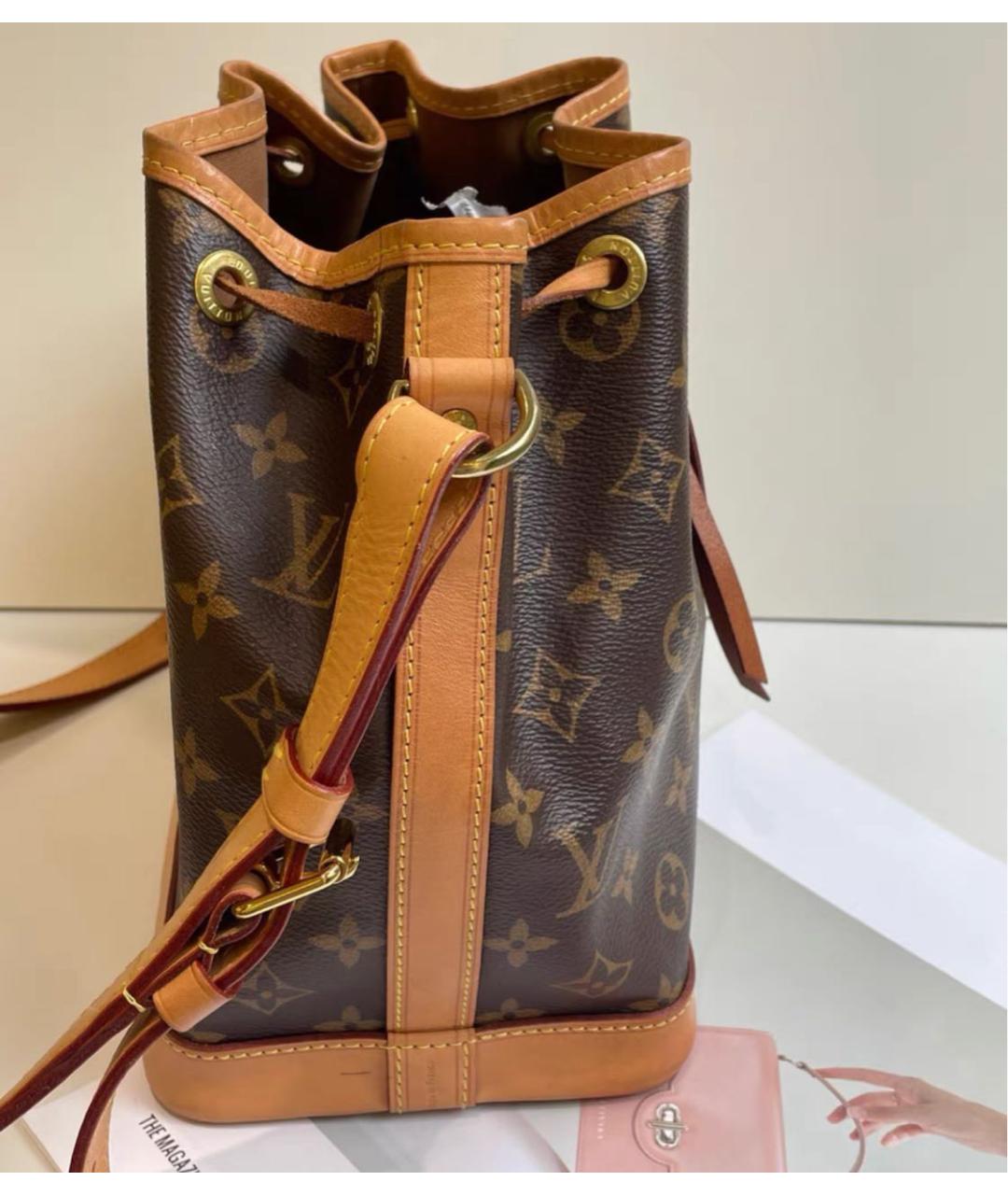 LOUIS VUITTON Коричневая кожаная сумка через плечо, фото 4