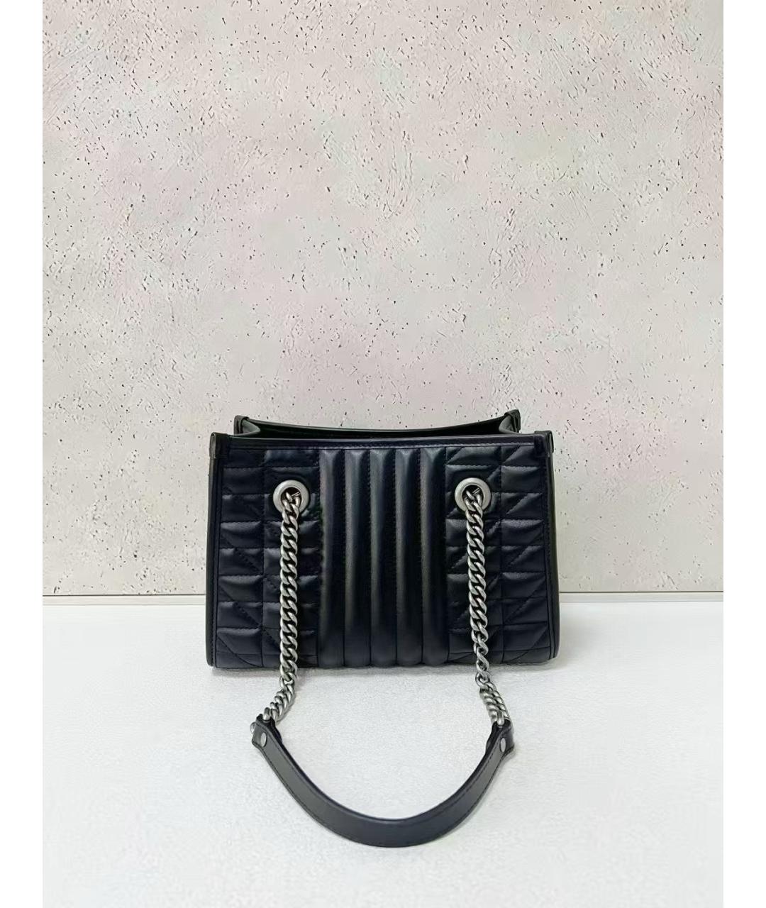 GUCCI Черная кожаная сумка тоут, фото 2