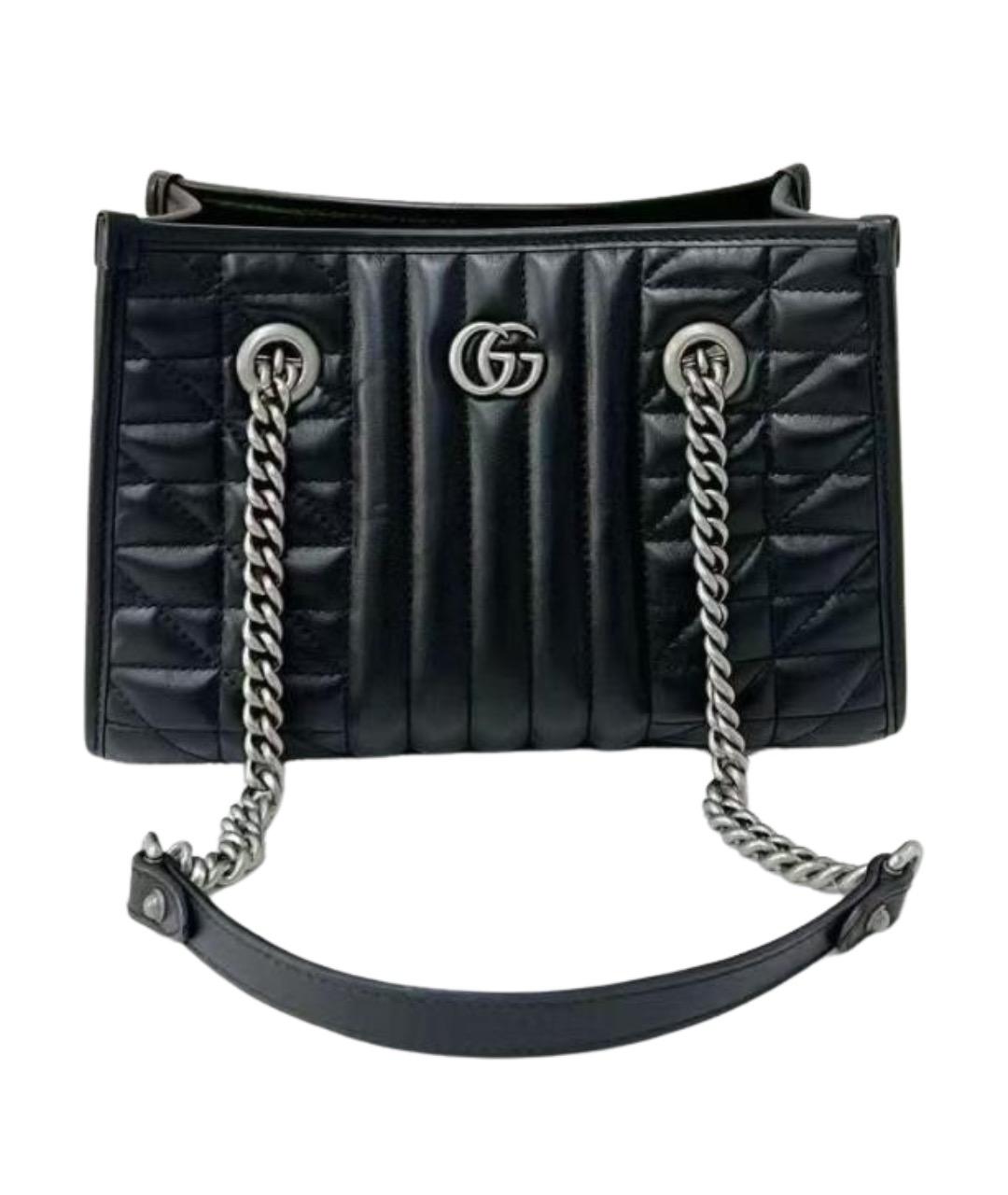 GUCCI Черная кожаная сумка тоут, фото 1