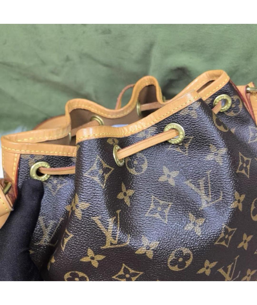 LOUIS VUITTON Коричневая кожаная сумка через плечо, фото 6