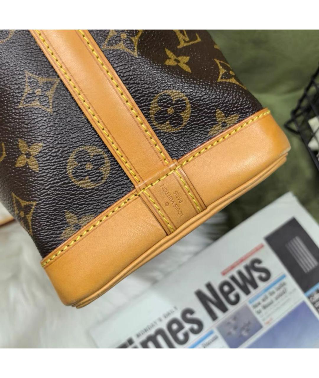 LOUIS VUITTON Коричневая кожаная сумка через плечо, фото 7