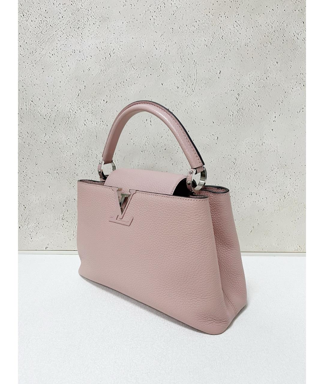 LOUIS VUITTON Розовая кожаная сумка с короткими ручками, фото 4