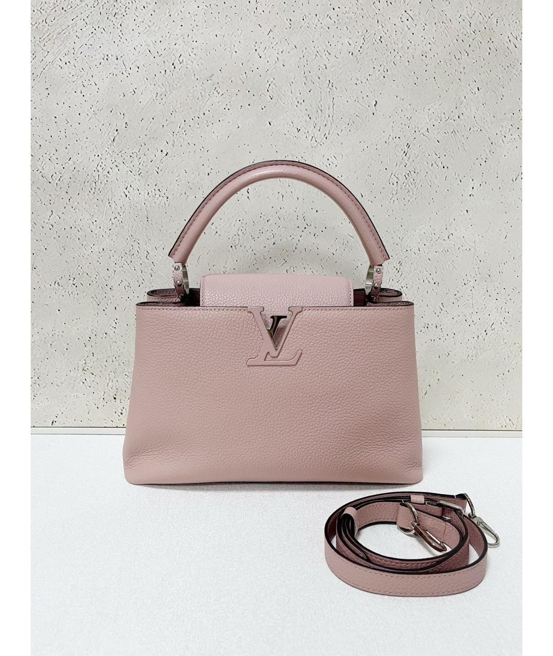 LOUIS VUITTON Розовая кожаная сумка с короткими ручками, фото 7