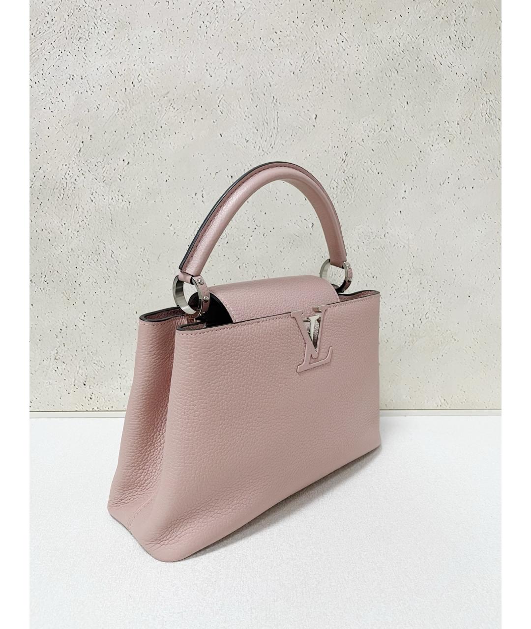 LOUIS VUITTON Розовая кожаная сумка с короткими ручками, фото 3