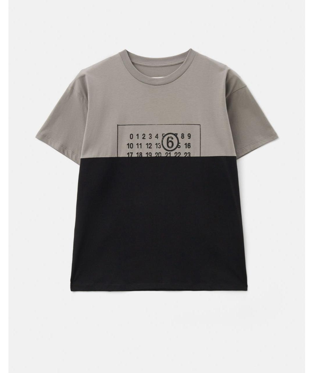 MM6 MAISON MARGIELA Серая хлопковая футболка, фото 4