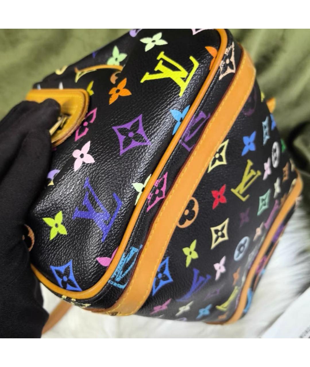 LOUIS VUITTON Черная кожаная сумка с короткими ручками, фото 8