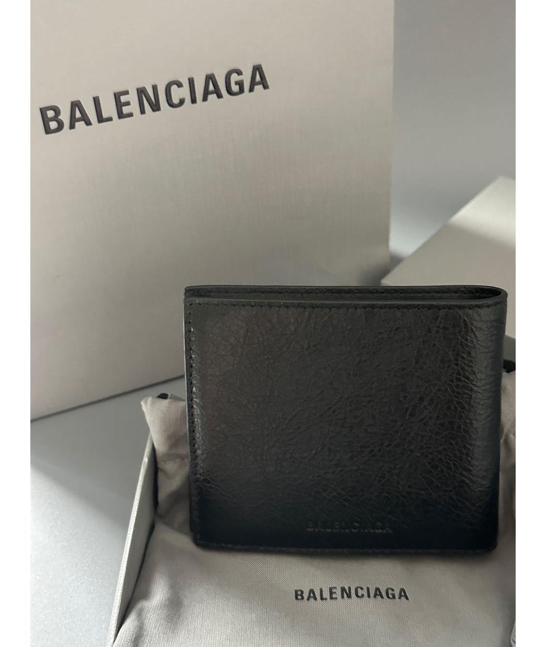 BALENCIAGA Черный кожаный кошелек, фото 6