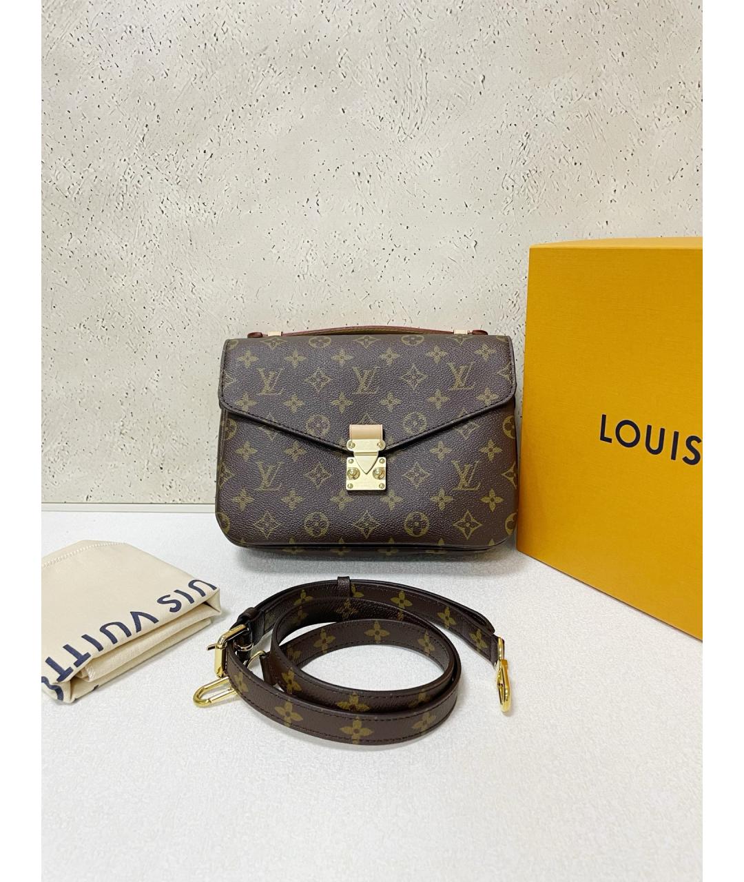 LOUIS VUITTON Коричневая сумка через плечо из искусственной кожи, фото 10