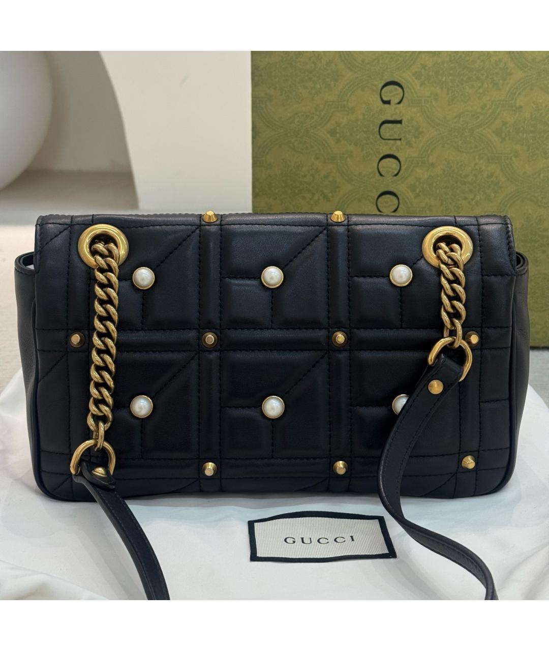 GUCCI Черная кожаная сумка через плечо, фото 2