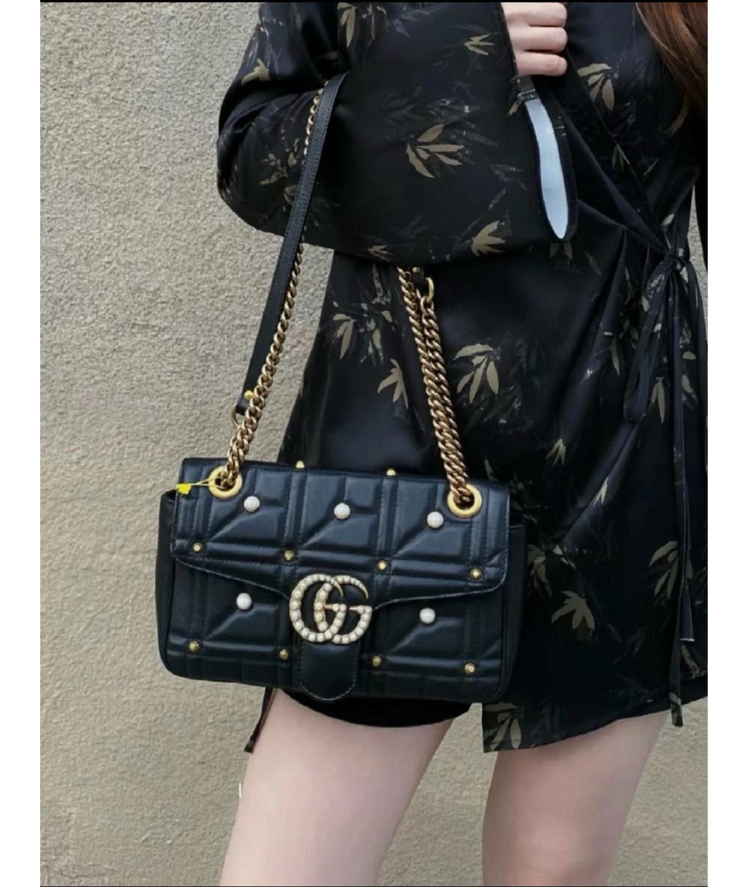 GUCCI Черная кожаная сумка через плечо, фото 8