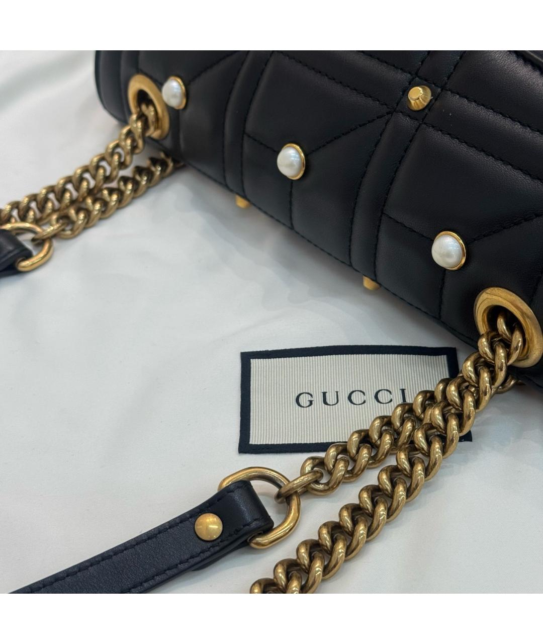 GUCCI Черная кожаная сумка через плечо, фото 7