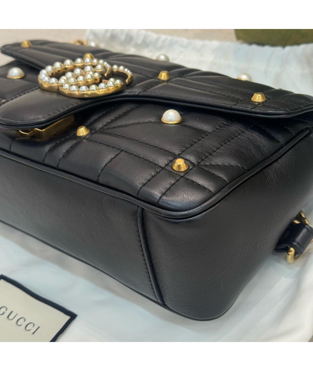 GUCCI Черная кожаная сумка через плечо, фото 4