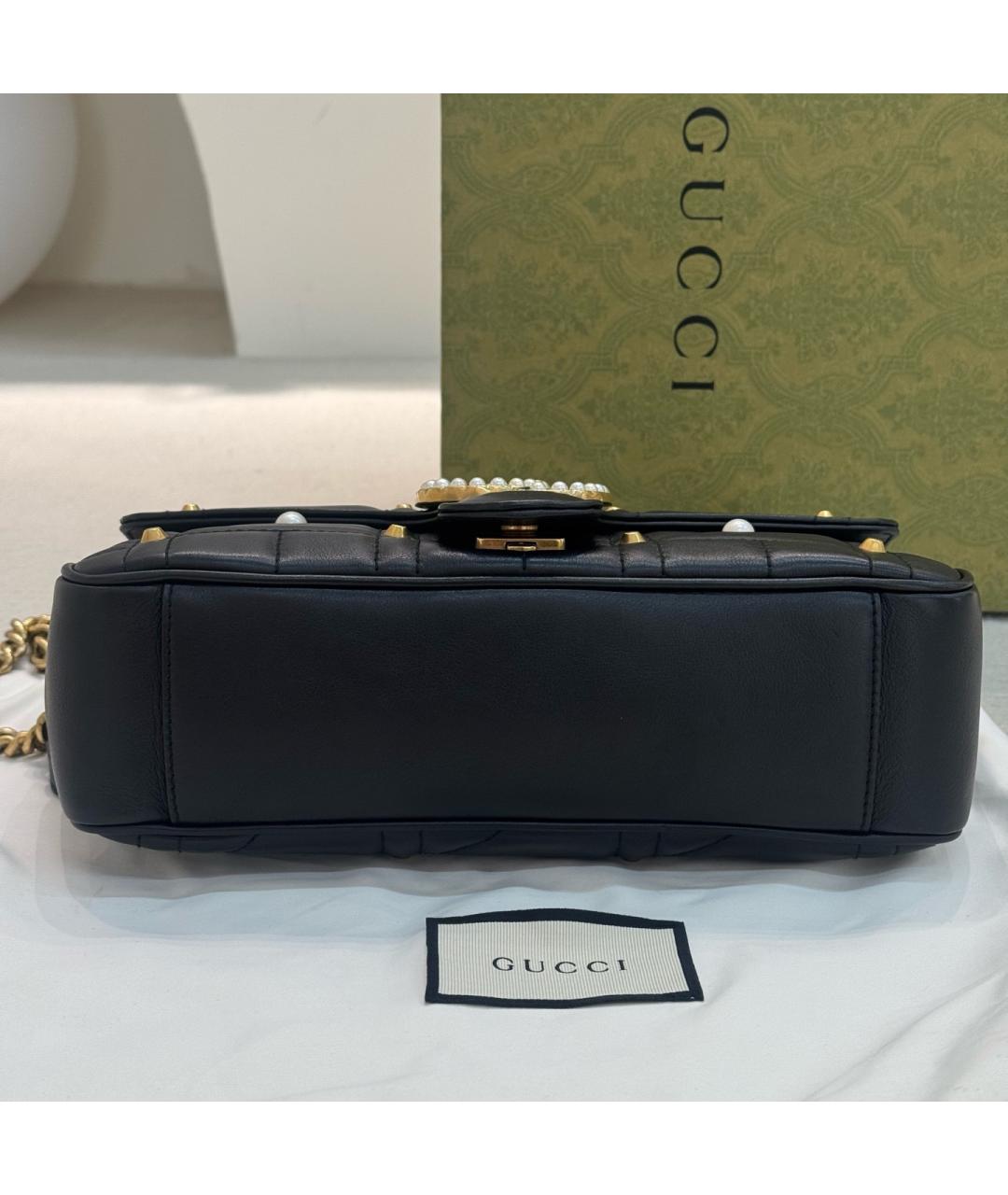 GUCCI Черная кожаная сумка через плечо, фото 3