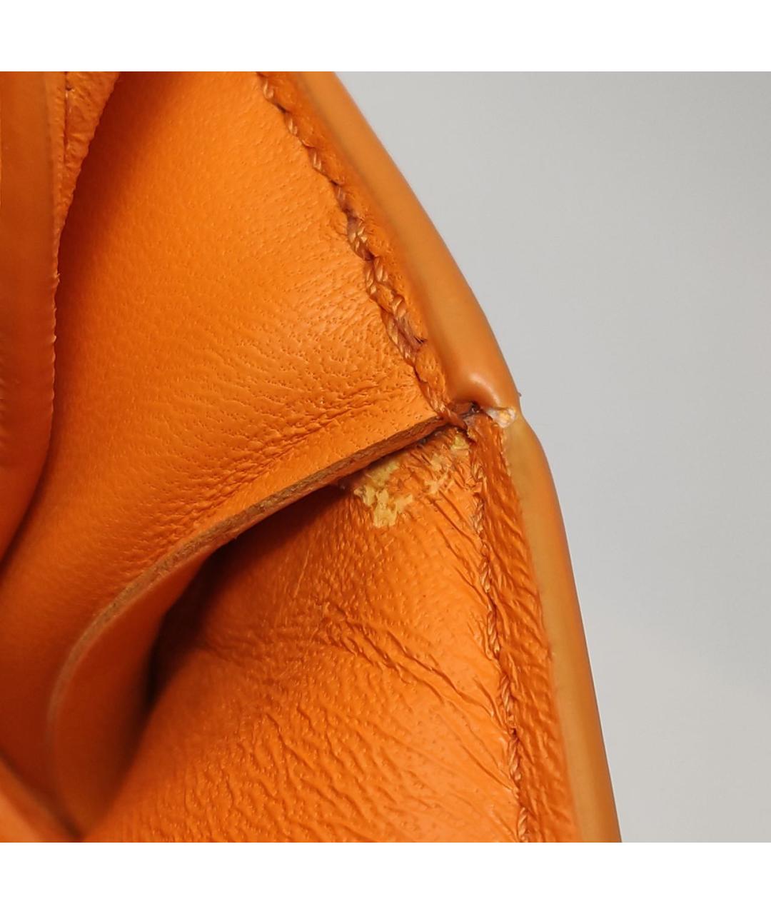 BOTTEGA VENETA Оранжевая кожаная сумка через плечо, фото 4
