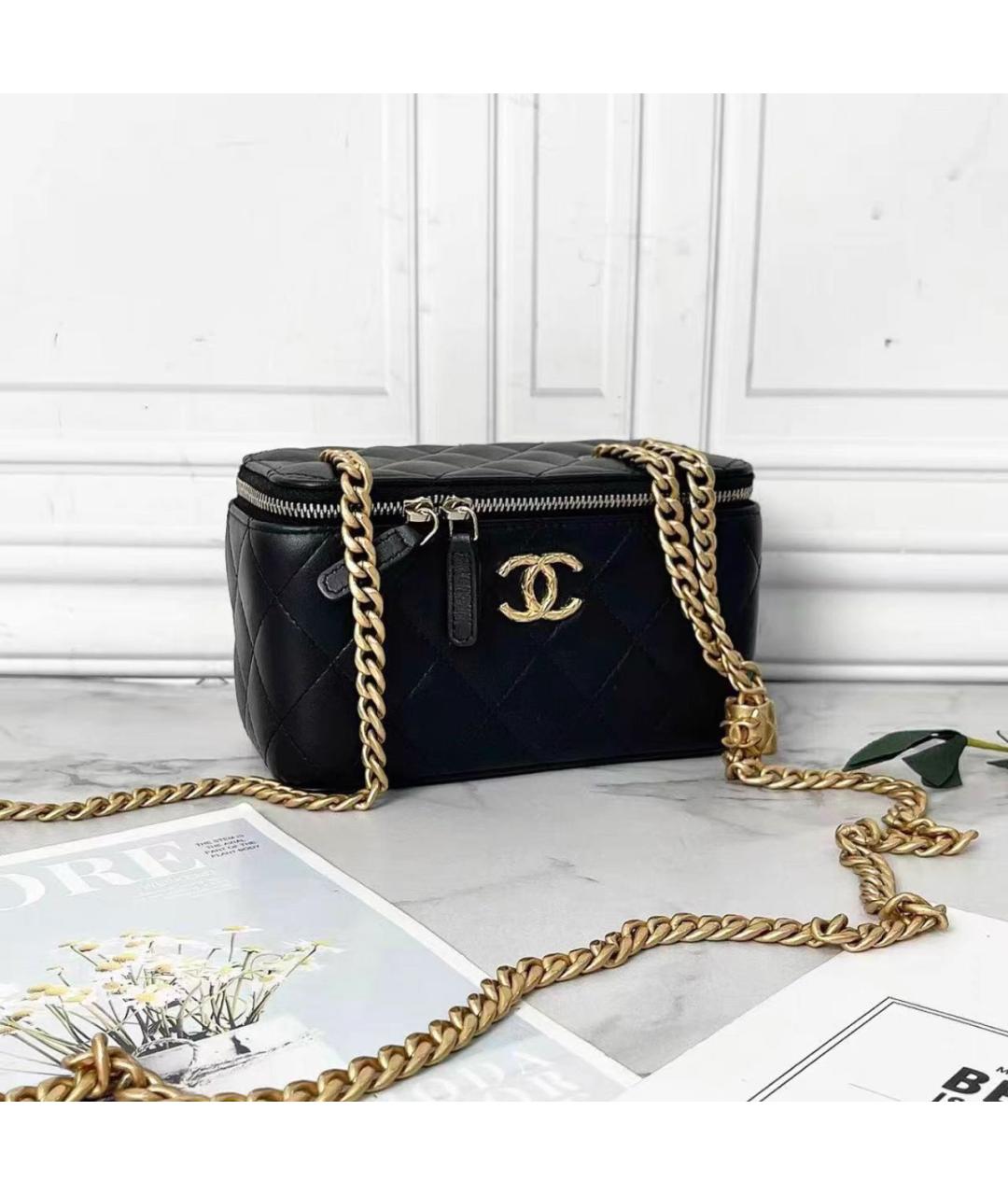 CHANEL Черная кожаная сумка через плечо, фото 2