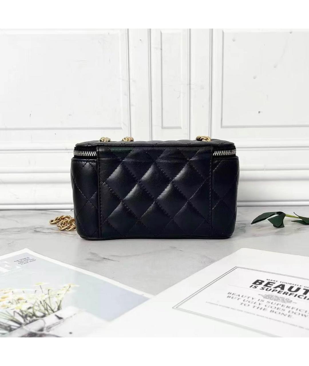 CHANEL Черная кожаная сумка через плечо, фото 4