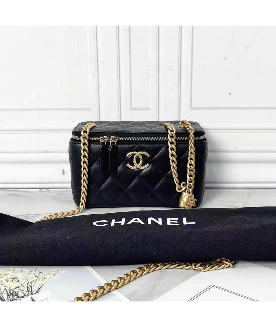CHANEL Черная кожаная сумка через плечо, фото 8