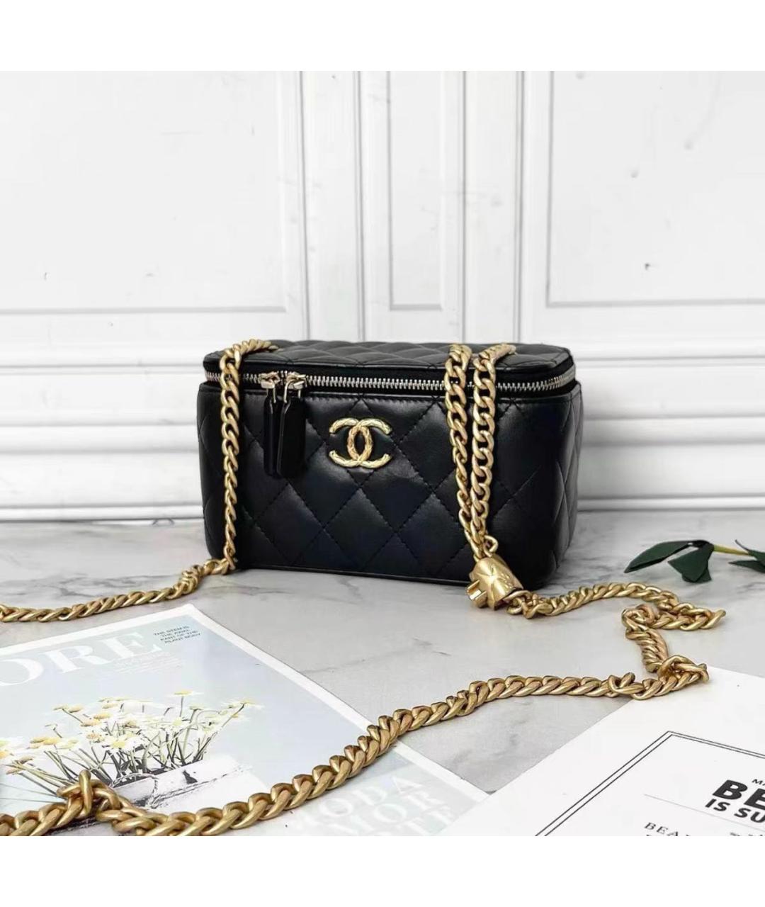 CHANEL Черная кожаная сумка через плечо, фото 3