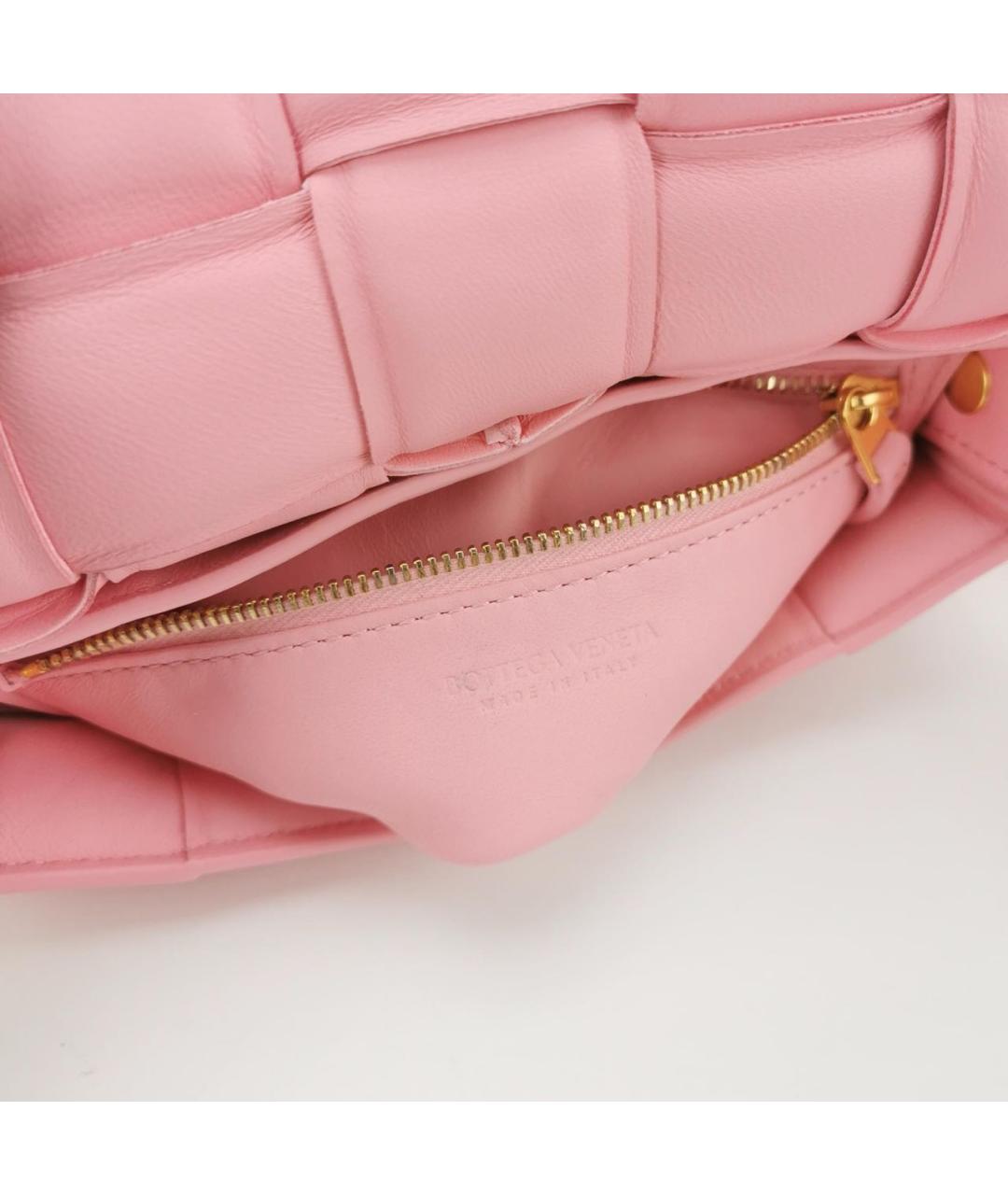 BOTTEGA VENETA Розовая кожаная сумка через плечо, фото 4